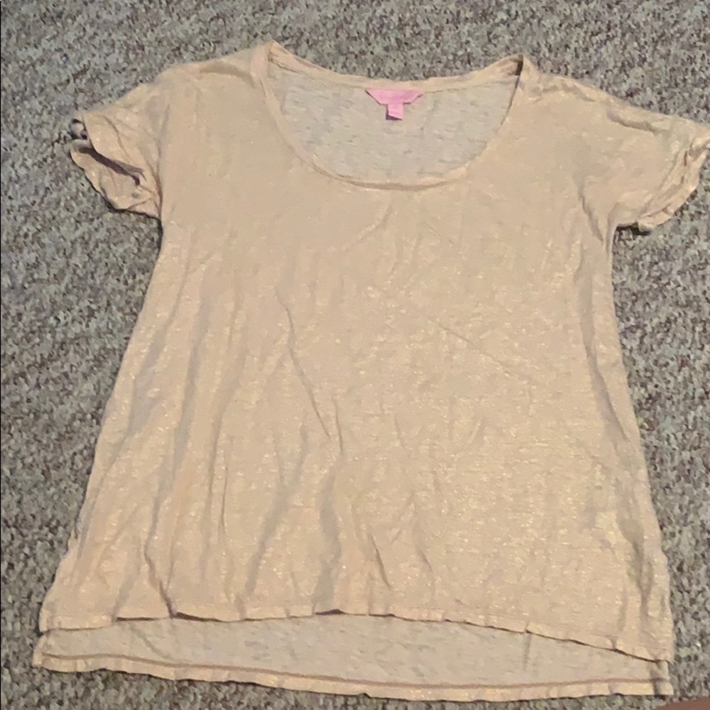 Lilly Pulitzer metallic gold shirt